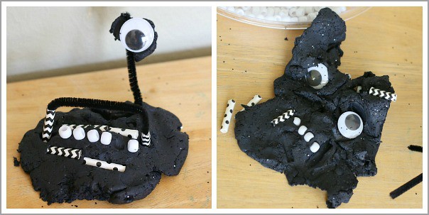 Black and White Halloween Playdough Activity - Buggy and Buddy